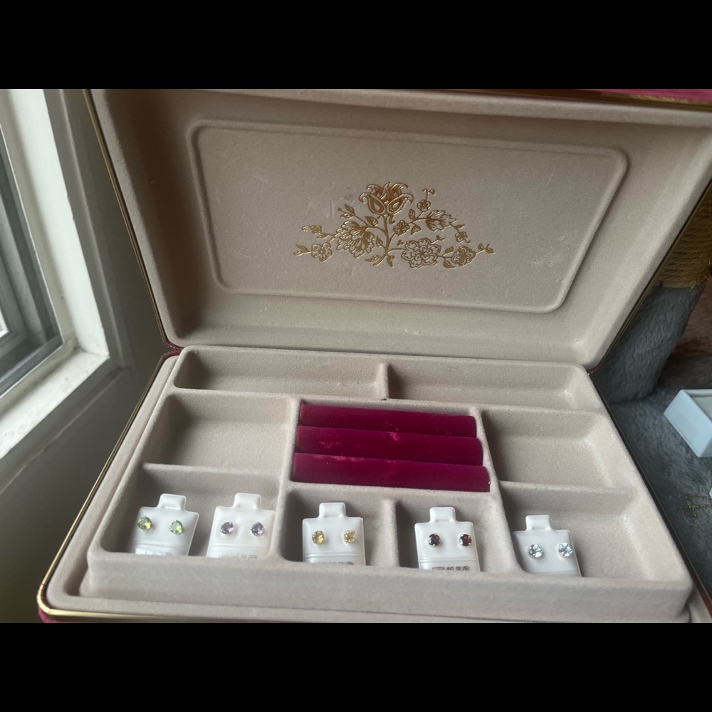 Sterling silver earrings + box